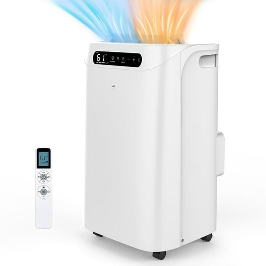 Agtana 10000BTU (14000 ASHRAE) Portable Air Conditioner and Heater Cools Room up 450 Sq. Ft., 4-in-1 Portable AC with Remote Control & DIY Window Kit