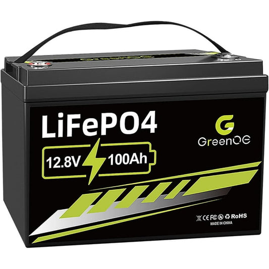 ‎Green OE 12V 100Ah LiFePO4 Battery Group 31 With Built-in 100A BMS, 15000 Deep Cycles Rechargeable Lithium Battery Prefect for Solar System, Rvs, Marine, Vans, Trailer, Backup (12V 100Ah)
