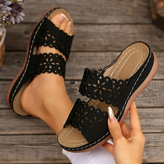 ZZwxWA Orthopedic Sandals, Women Comfortable Sandals, Breathable Mesh Hollow Diabetic Sandals, Open Toe Dressy Platform Sandal